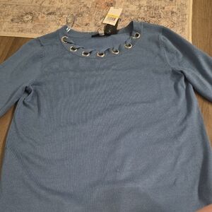 Cable & Gauge Blue Crew Neck Sweater